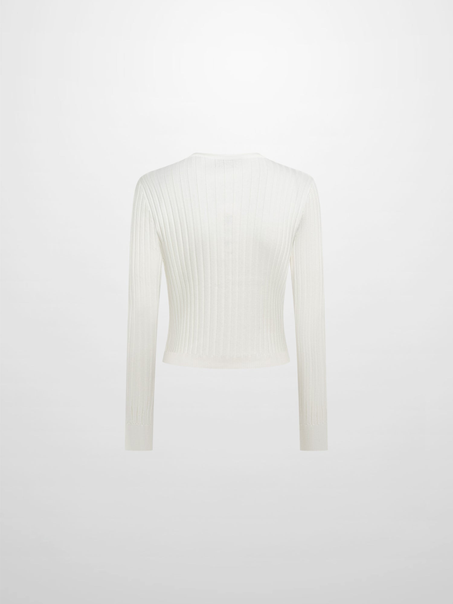Lightweight Ribbed Cardigan 20" - Cream