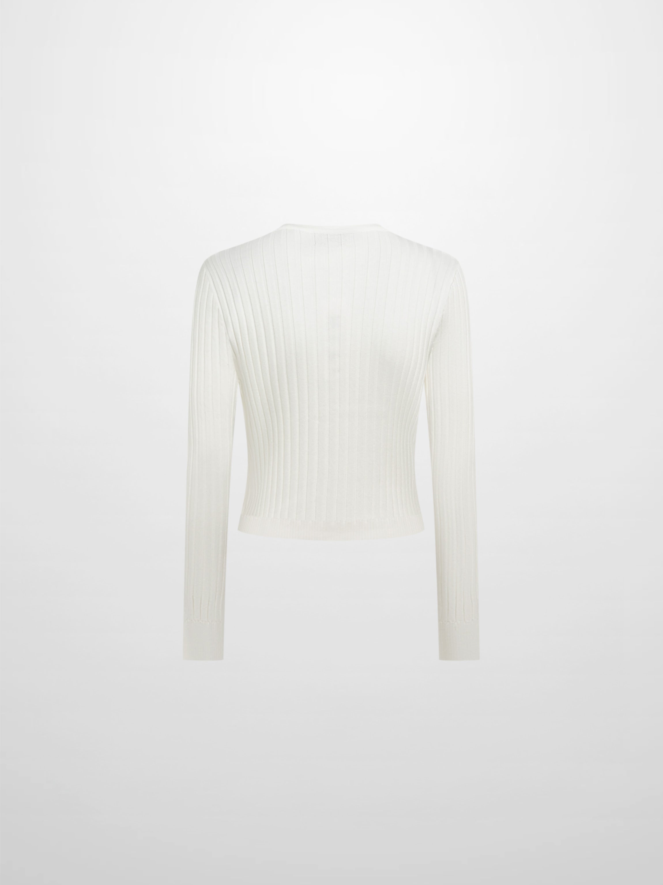 Lightweight Ribbed Cardigan 20" - Cream