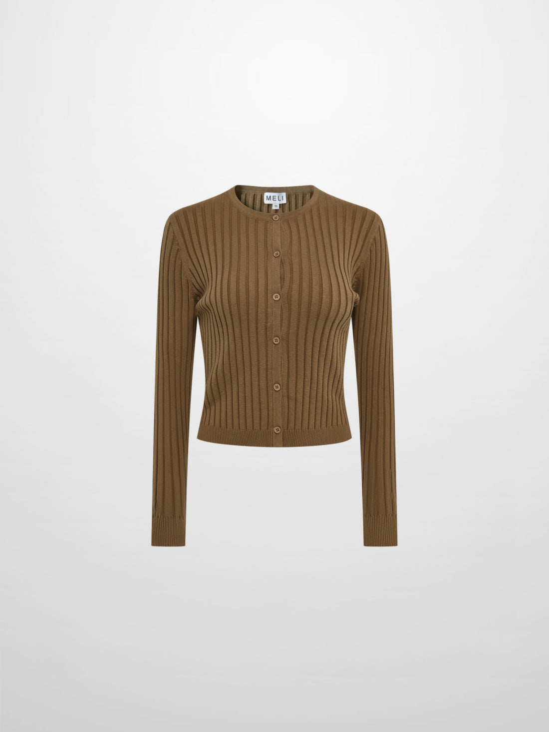 Lightweight Ribbed Cardigan 20" - Camel