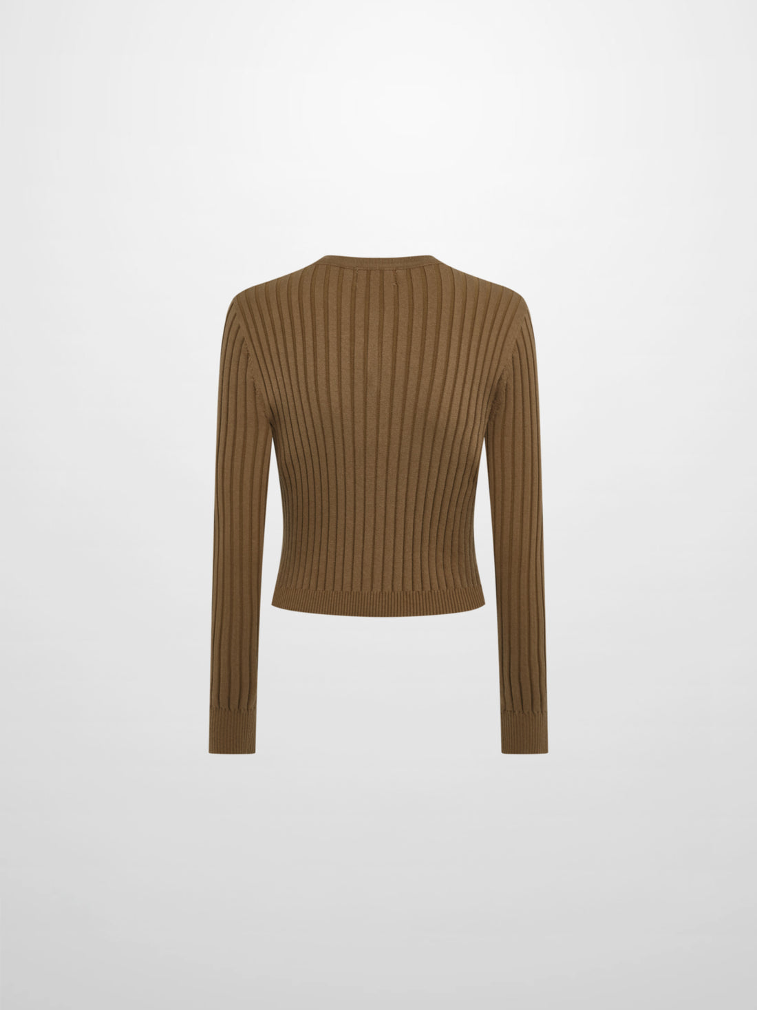 Lightweight Ribbed Cardigan 20" - Camel