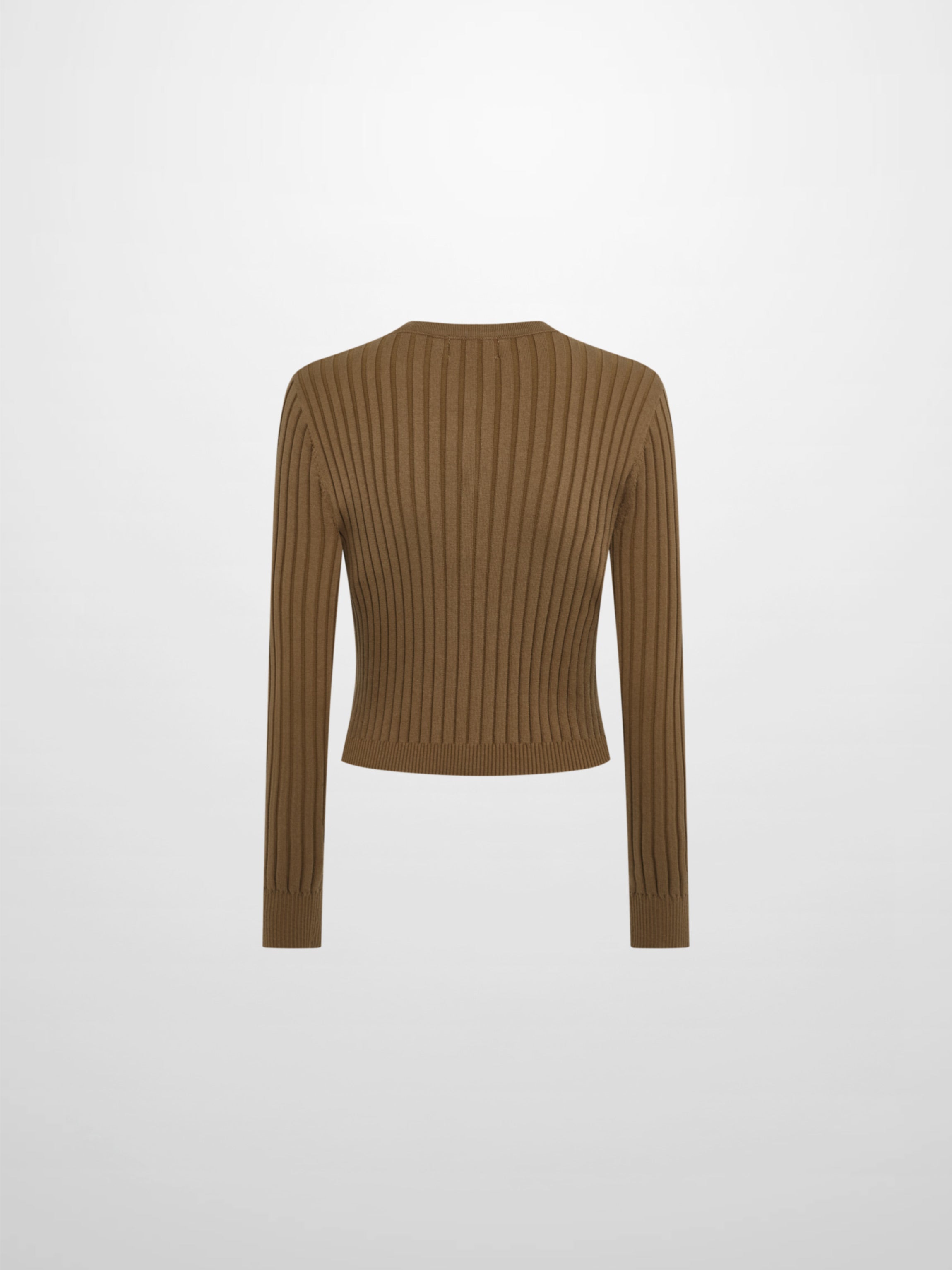 Lightweight Ribbed Cardigan 20" - Camel