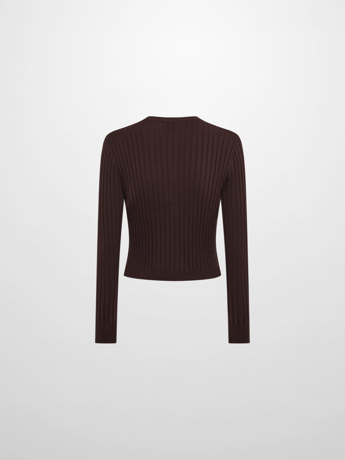Lightweight Ribbed Cardigan 20" - Brown