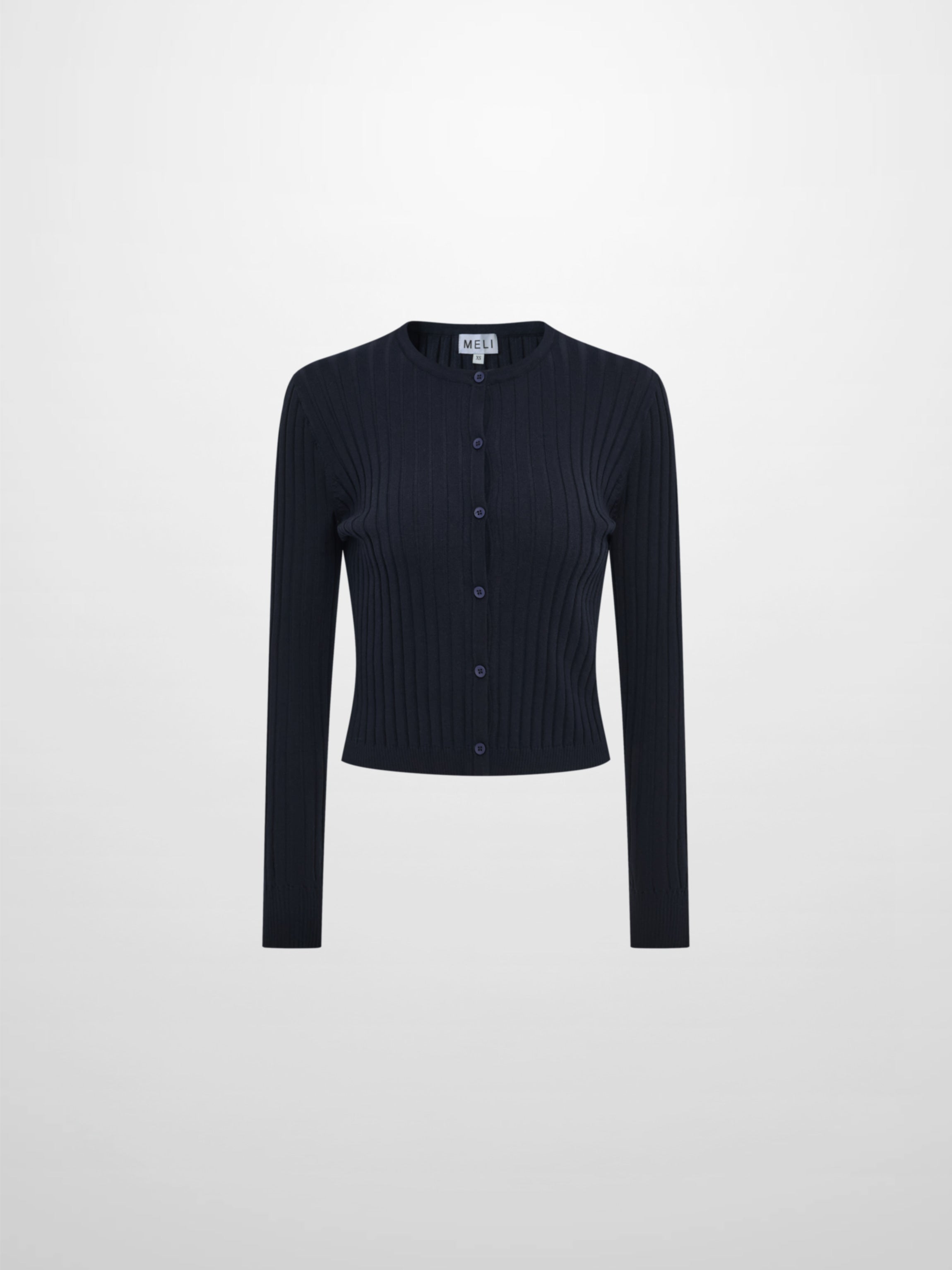 Lightweight Ribbed Cardigan 20"- Navy