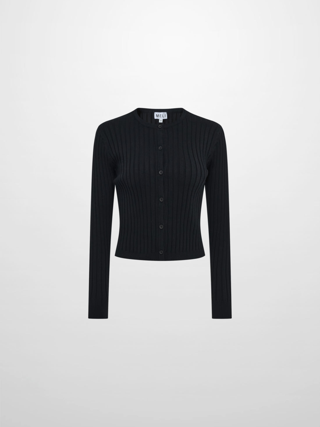 Lightweight Ribbed Cardigan 20" - Black