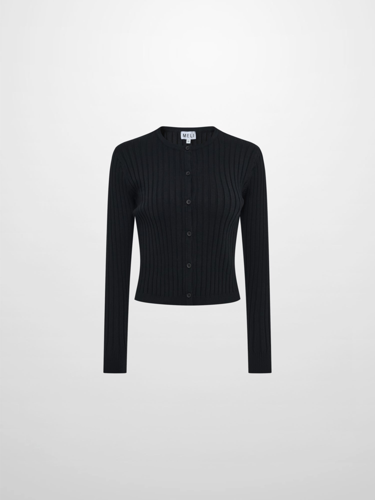 Lightweight Ribbed Cardigan 20" - Black