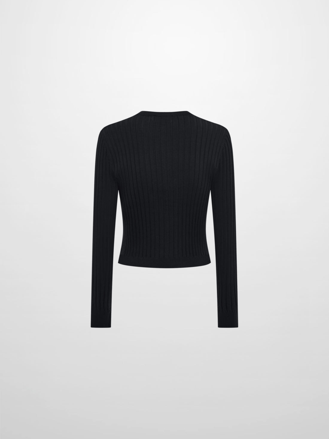 Lightweight Ribbed Cardigan 20" - Black