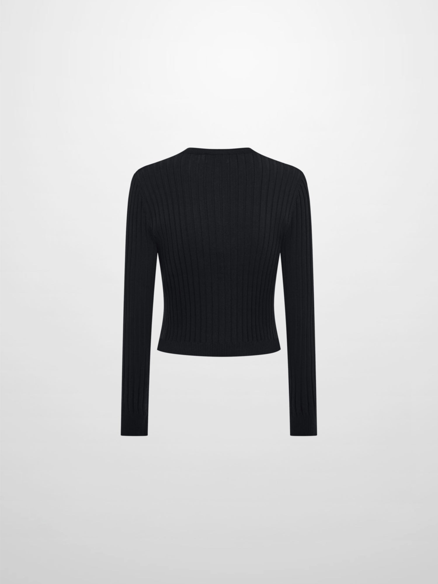 Lightweight Ribbed Cardigan 20" - Black