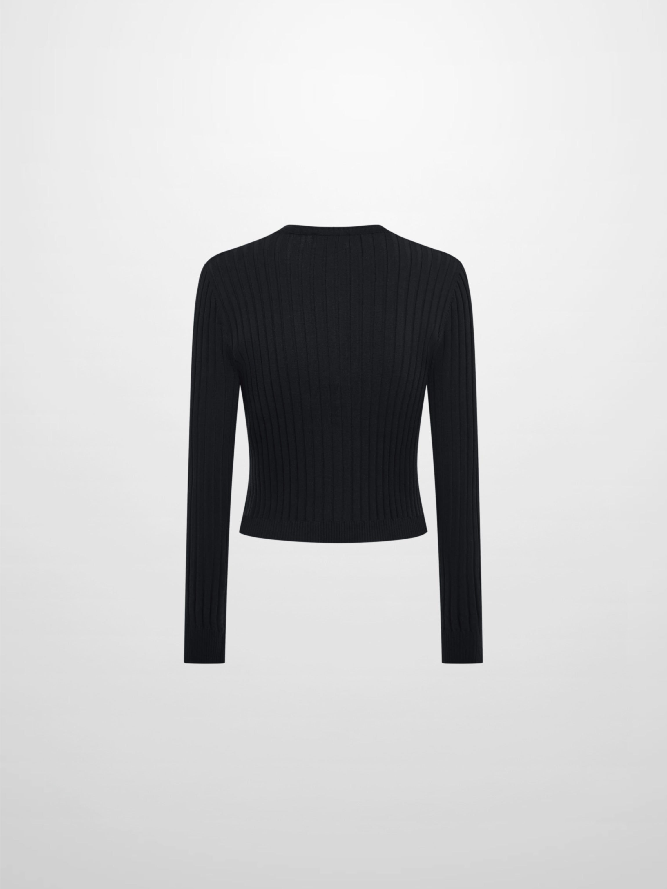 Lightweight Ribbed Cardigan 20" - Black