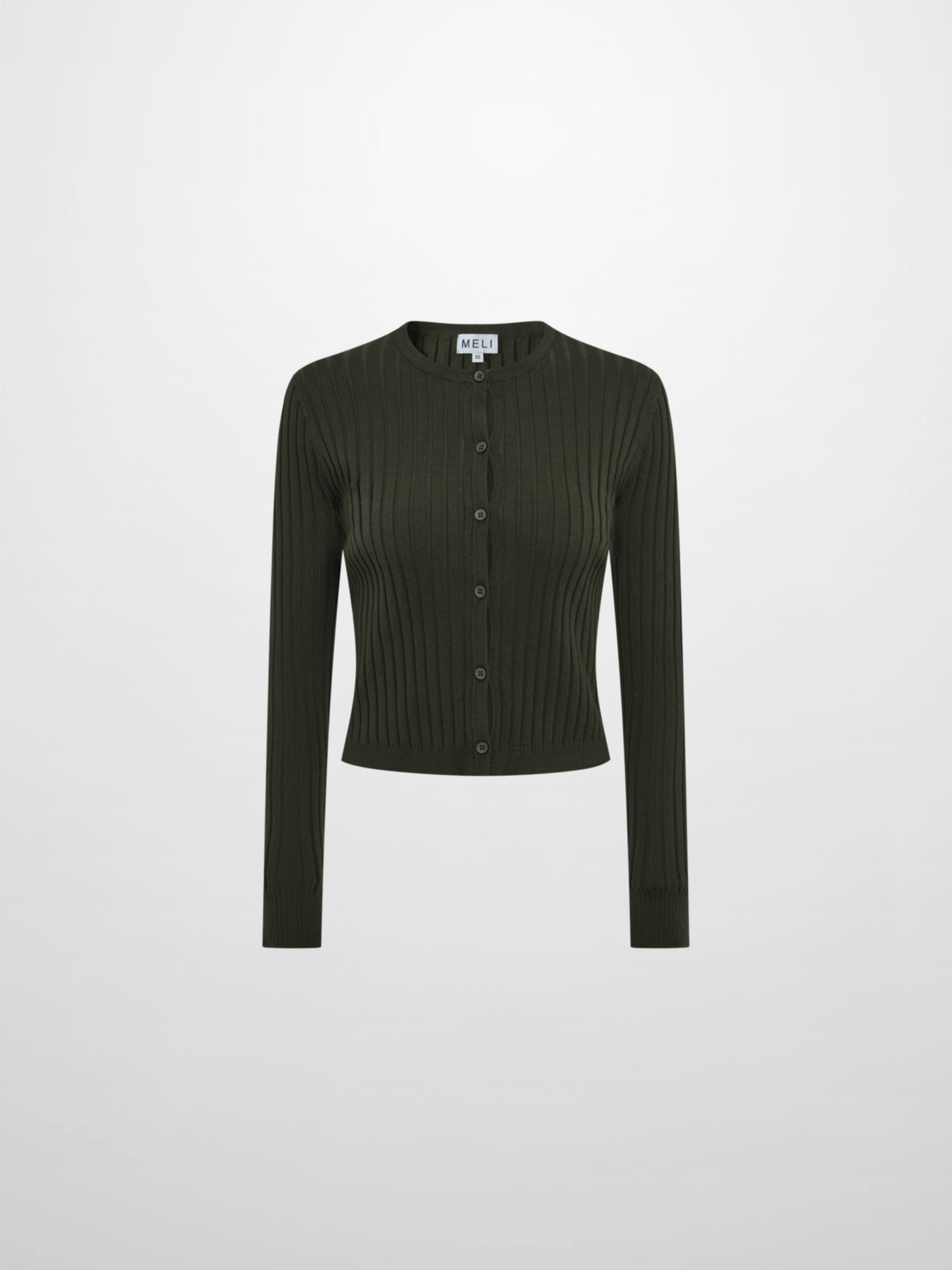Lightweight Ribbed Cardigan 20" - Green