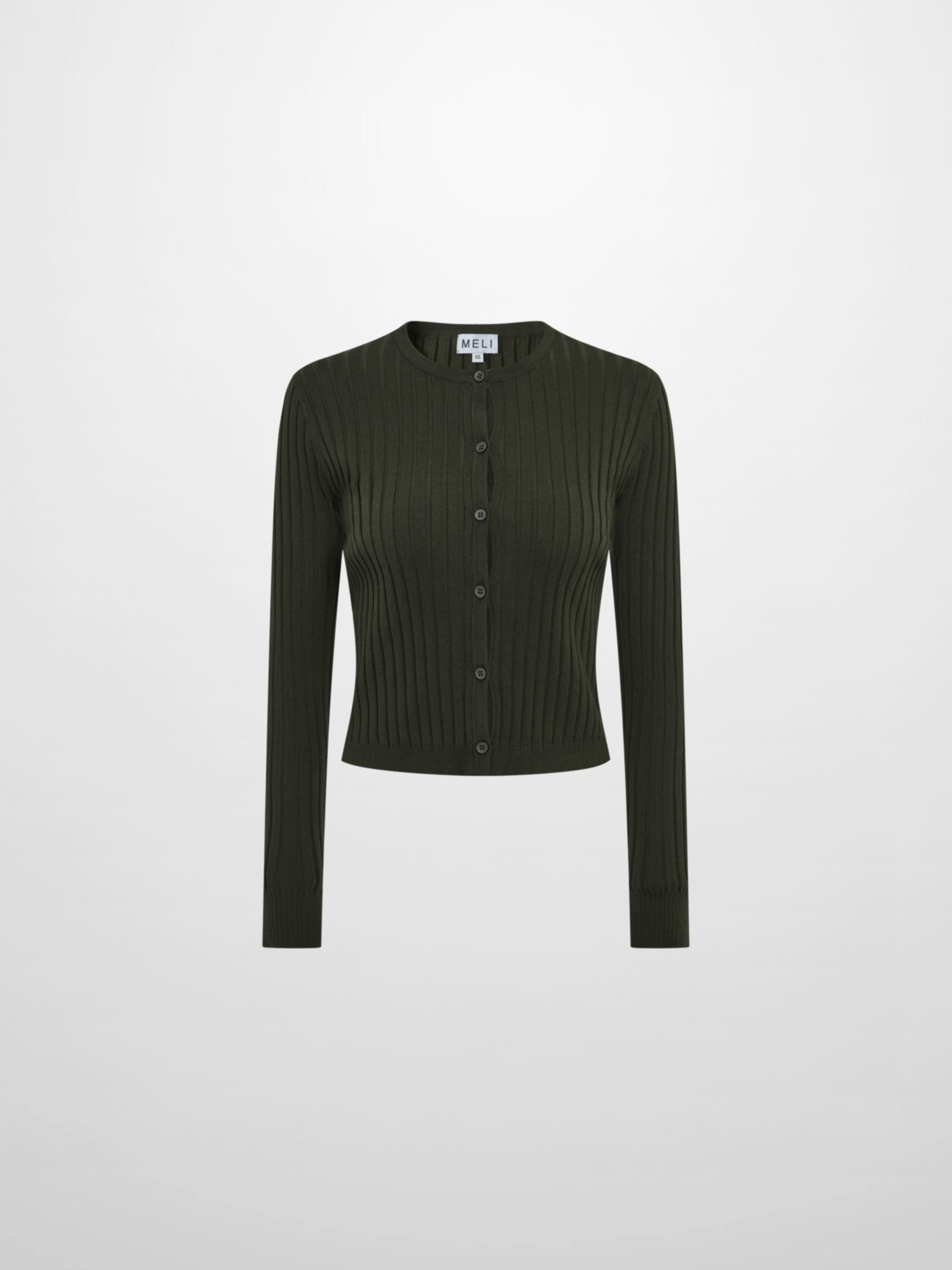 Lightweight Ribbed Cardigan 20" - Green