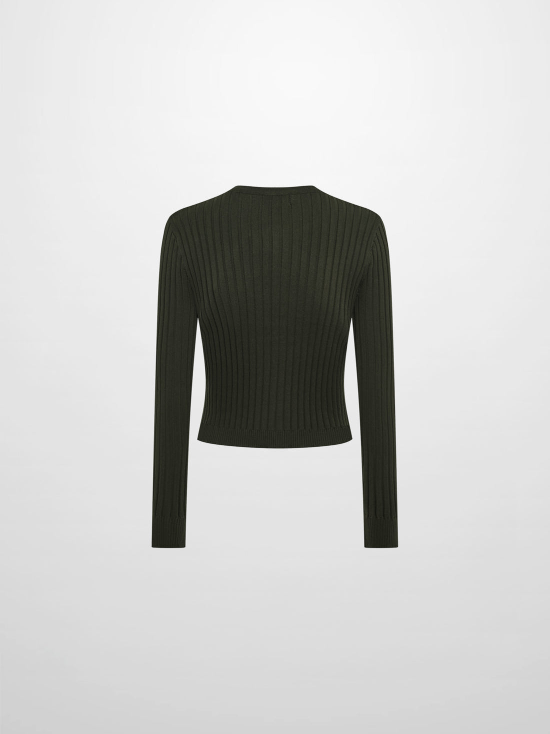 Lightweight Ribbed Cardigan 20" - Green