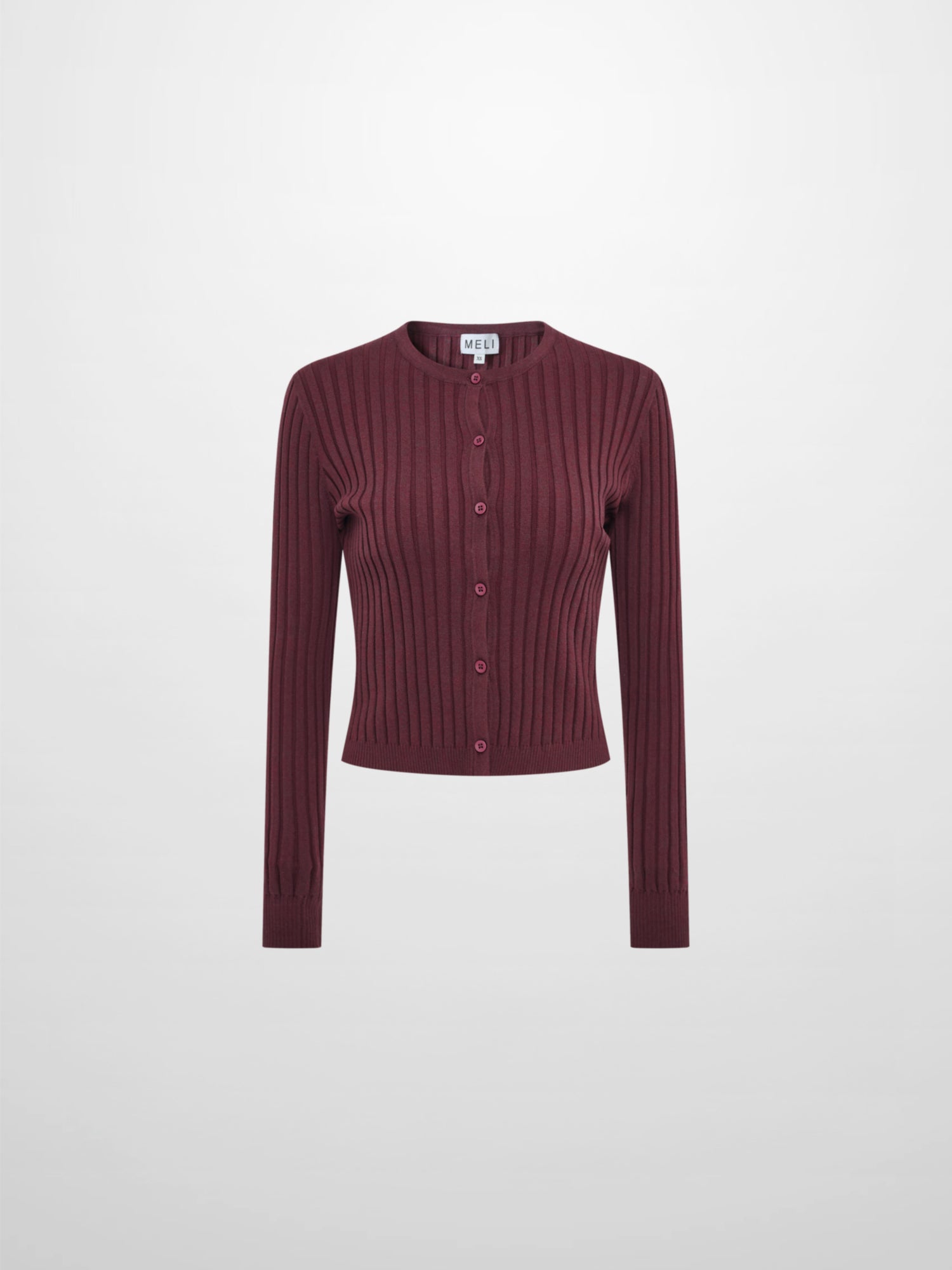 Lightweight Ribbed Cardigan 20"- Burgundy