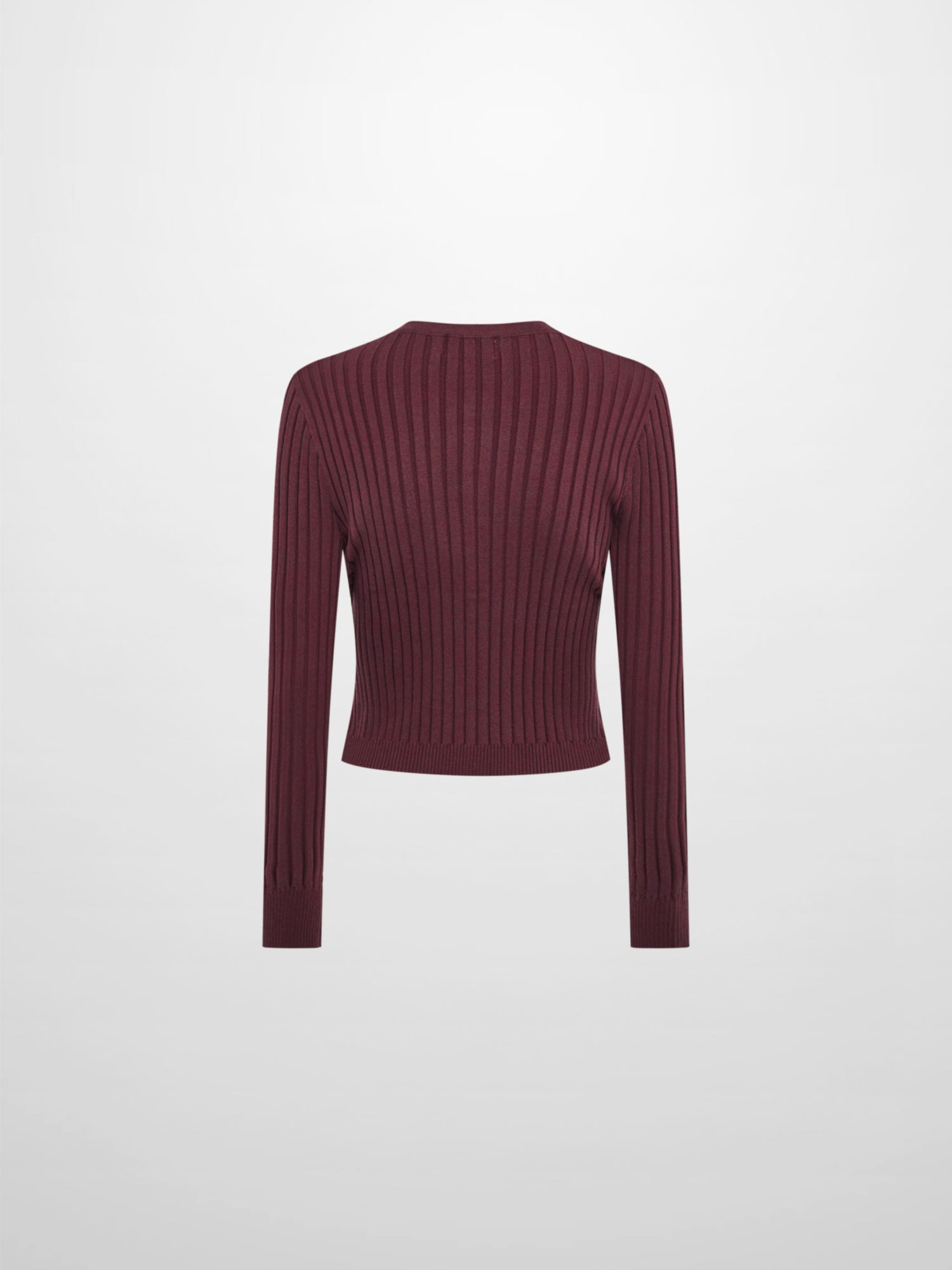 Lightweight Ribbed Cardigan 20"- Burgundy