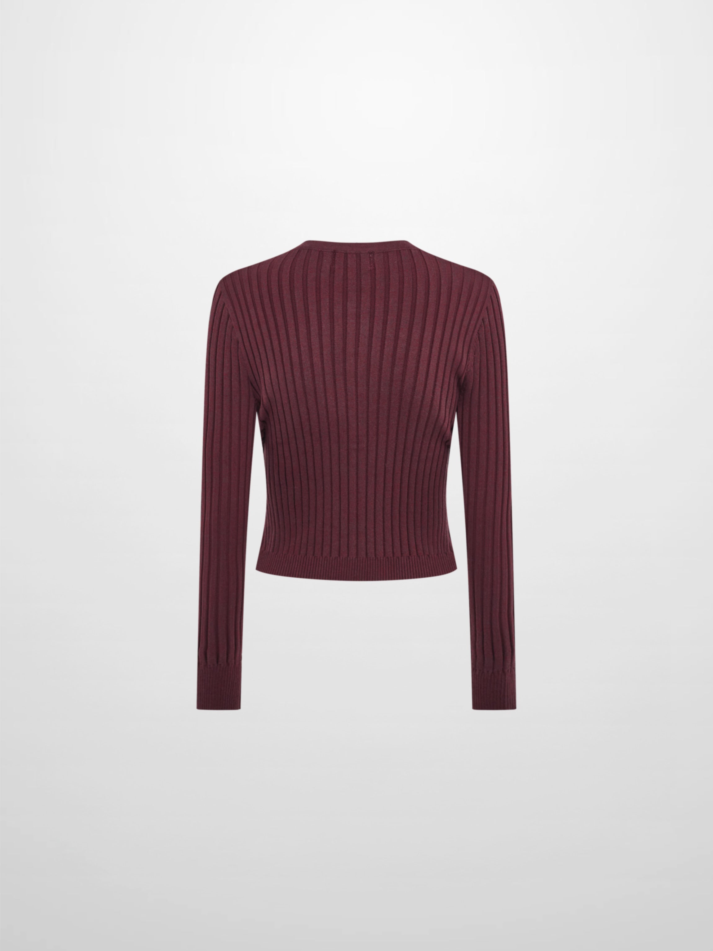 Lightweight Ribbed Cardigan 20"- Burgundy