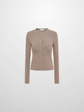 Silk Knit Ribbed Cardigan 20