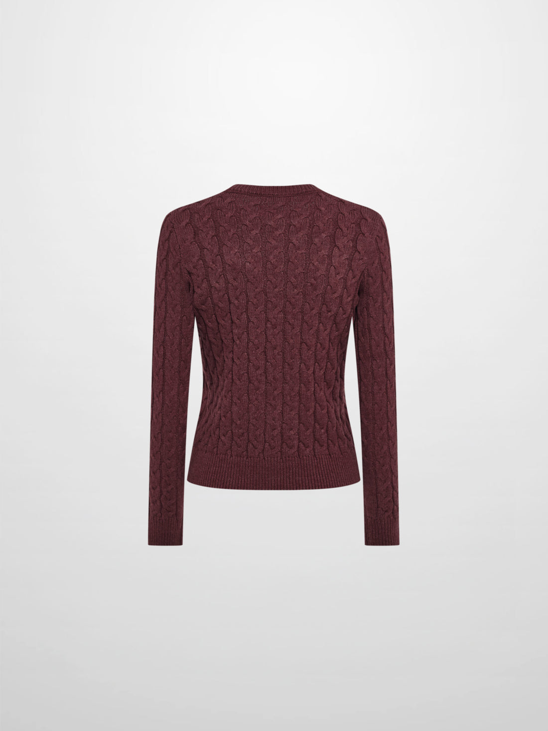 Braided Heart Cable Sweater - Burgundy