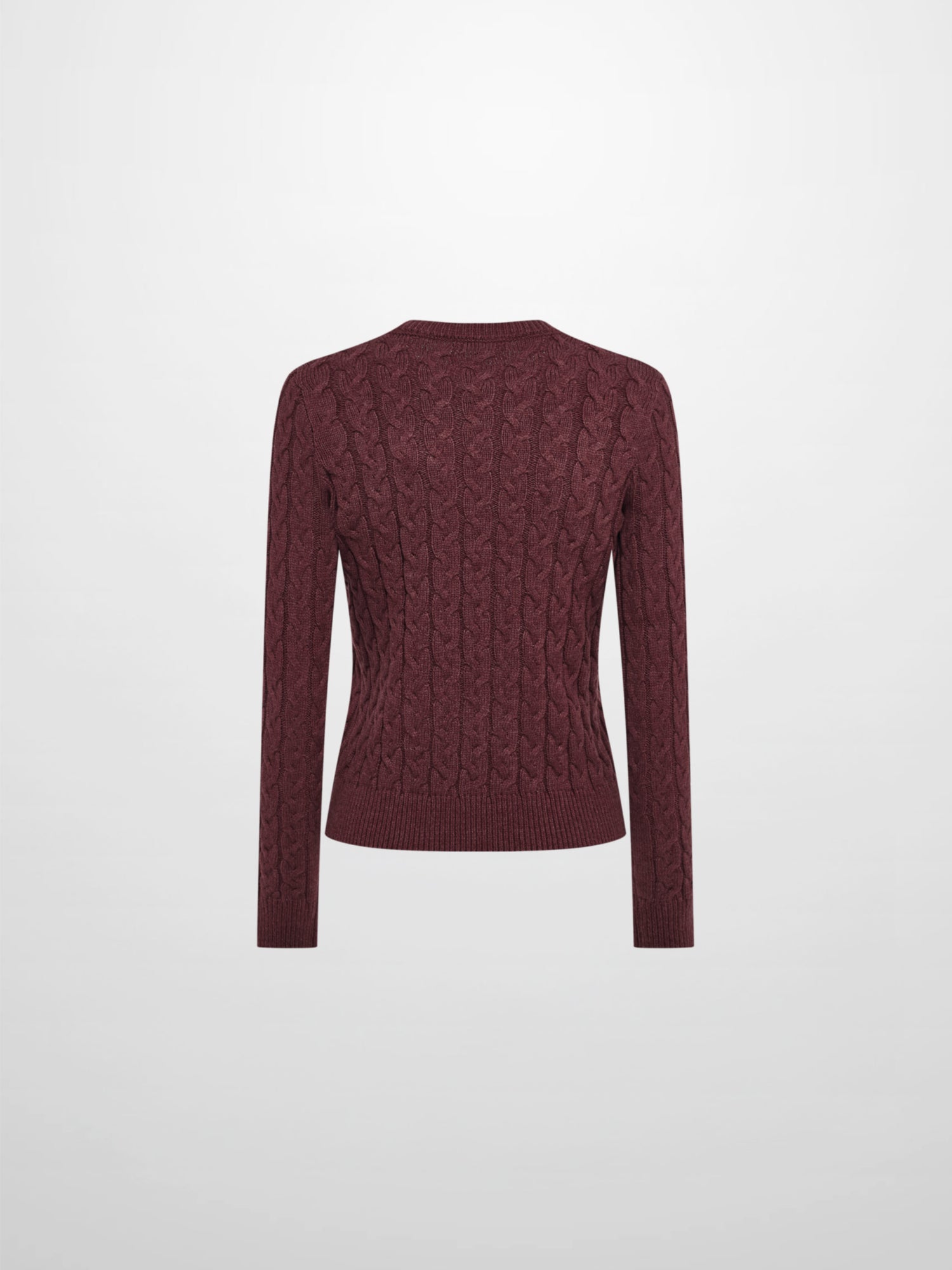 Braided Heart Cable Sweater - Burgundy