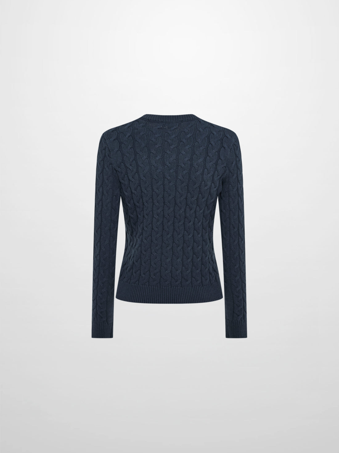 Braided Heart Cable Sweater - Navy