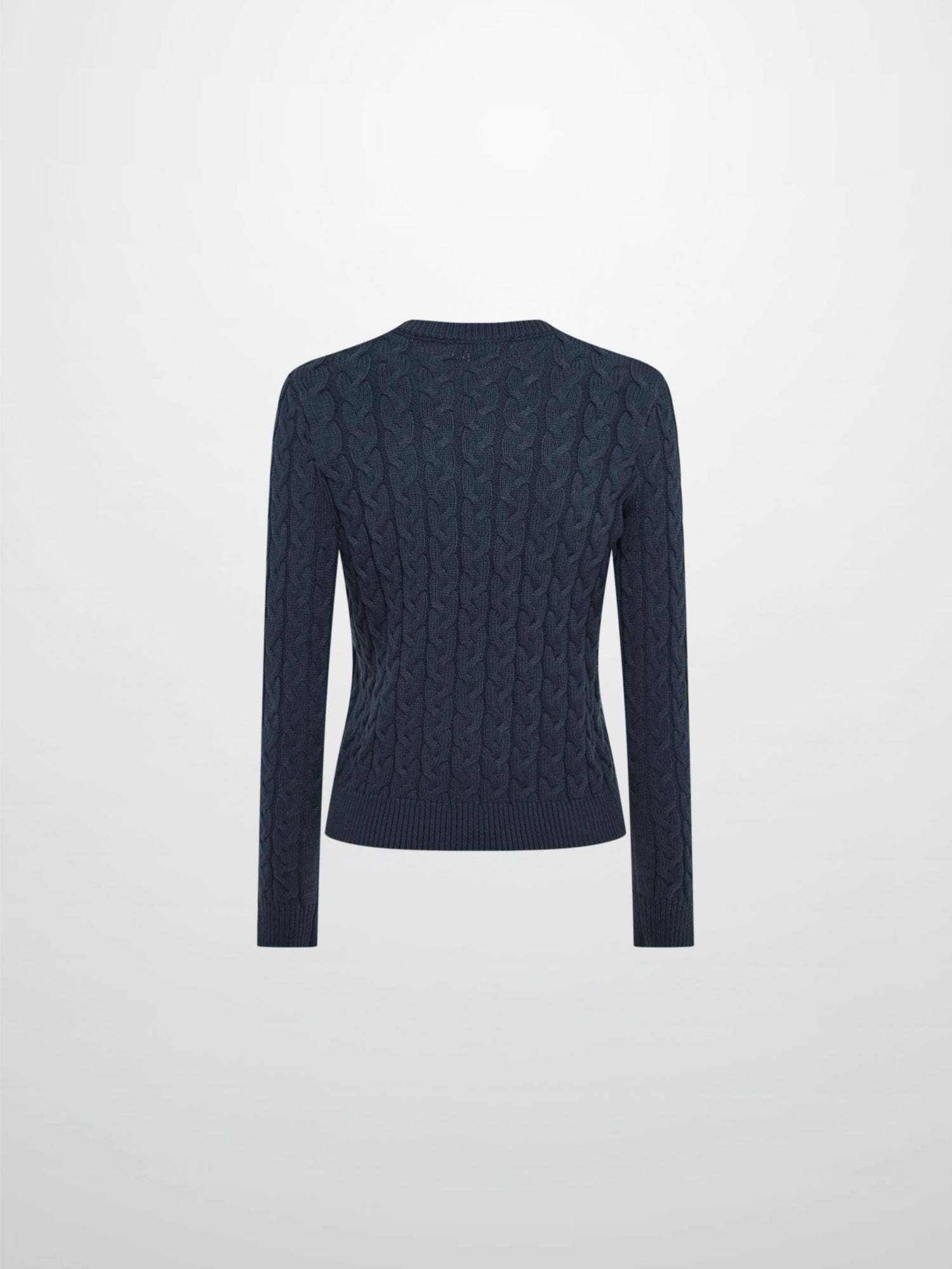 Braided Heart Cable Sweater - Navy