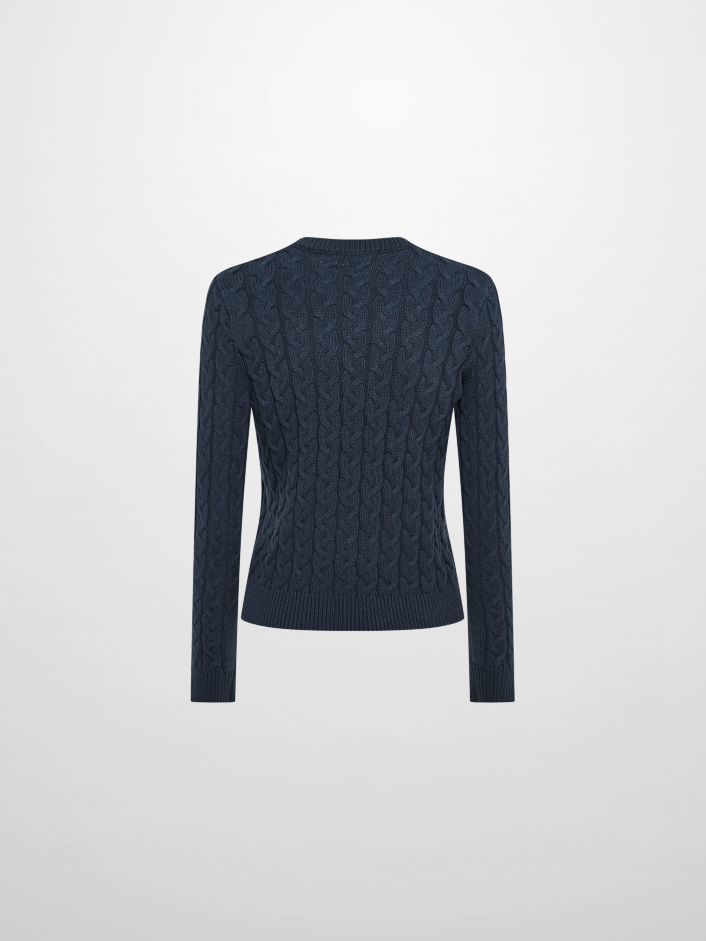 Braided Heart Cable Sweater - Navy
