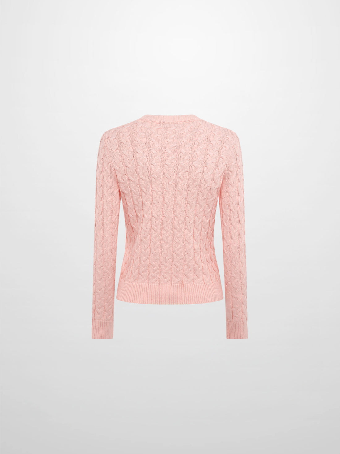 Braided Heart Cable Sweater - Pink
