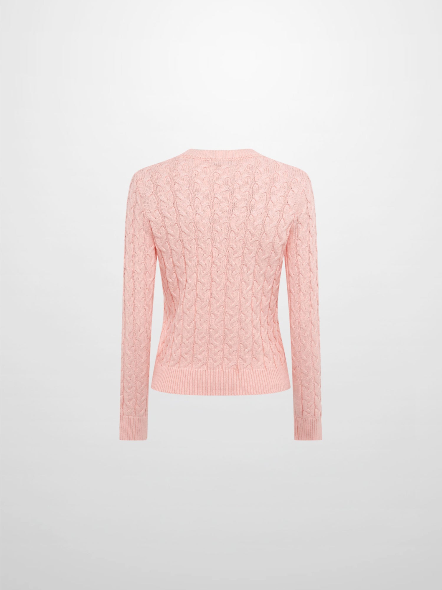 Braided Heart Cable Sweater - Pink