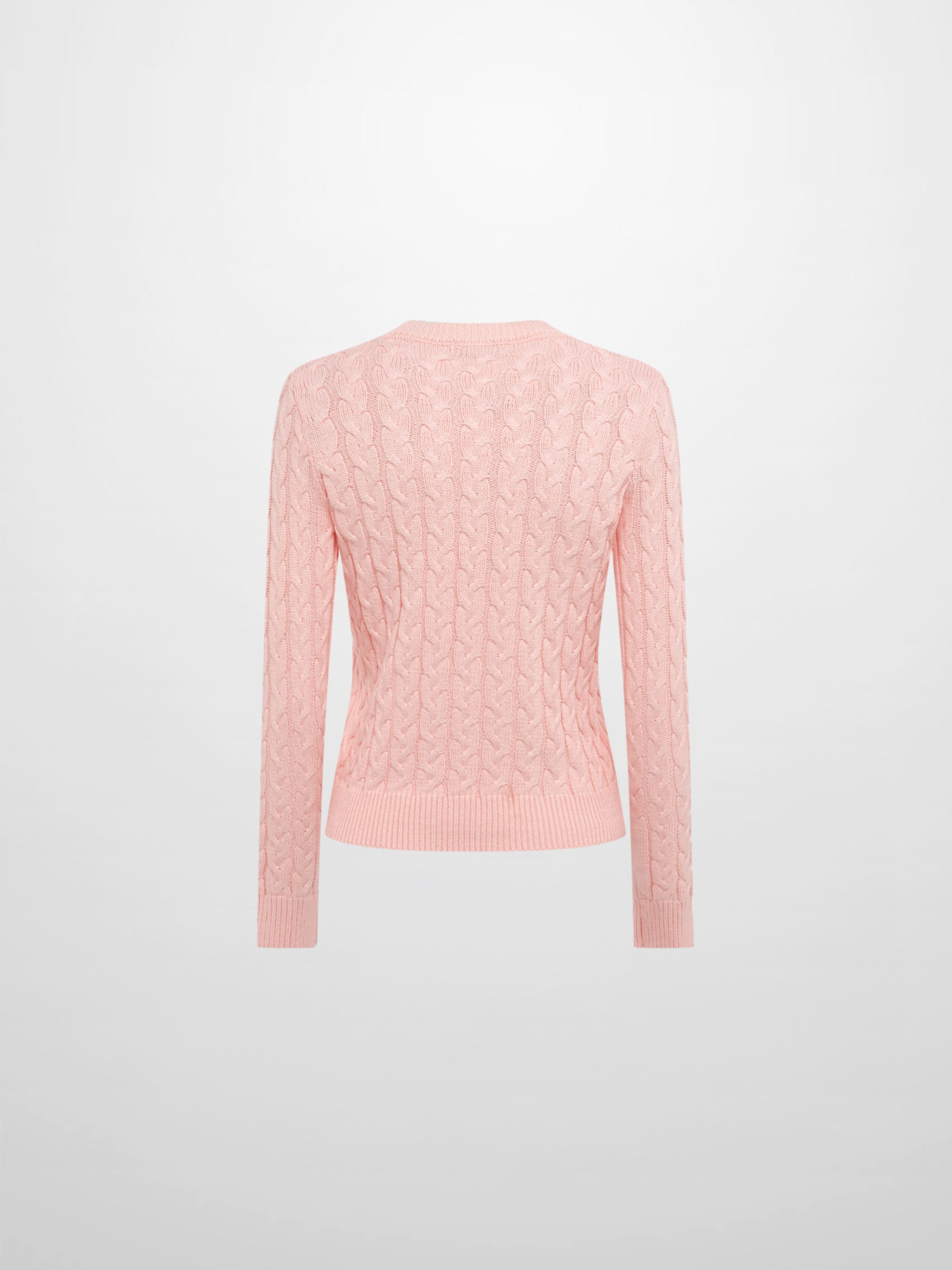 Braided Heart Cable Sweater - Pink