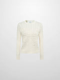 Braided Heart Cable Sweater - Cream