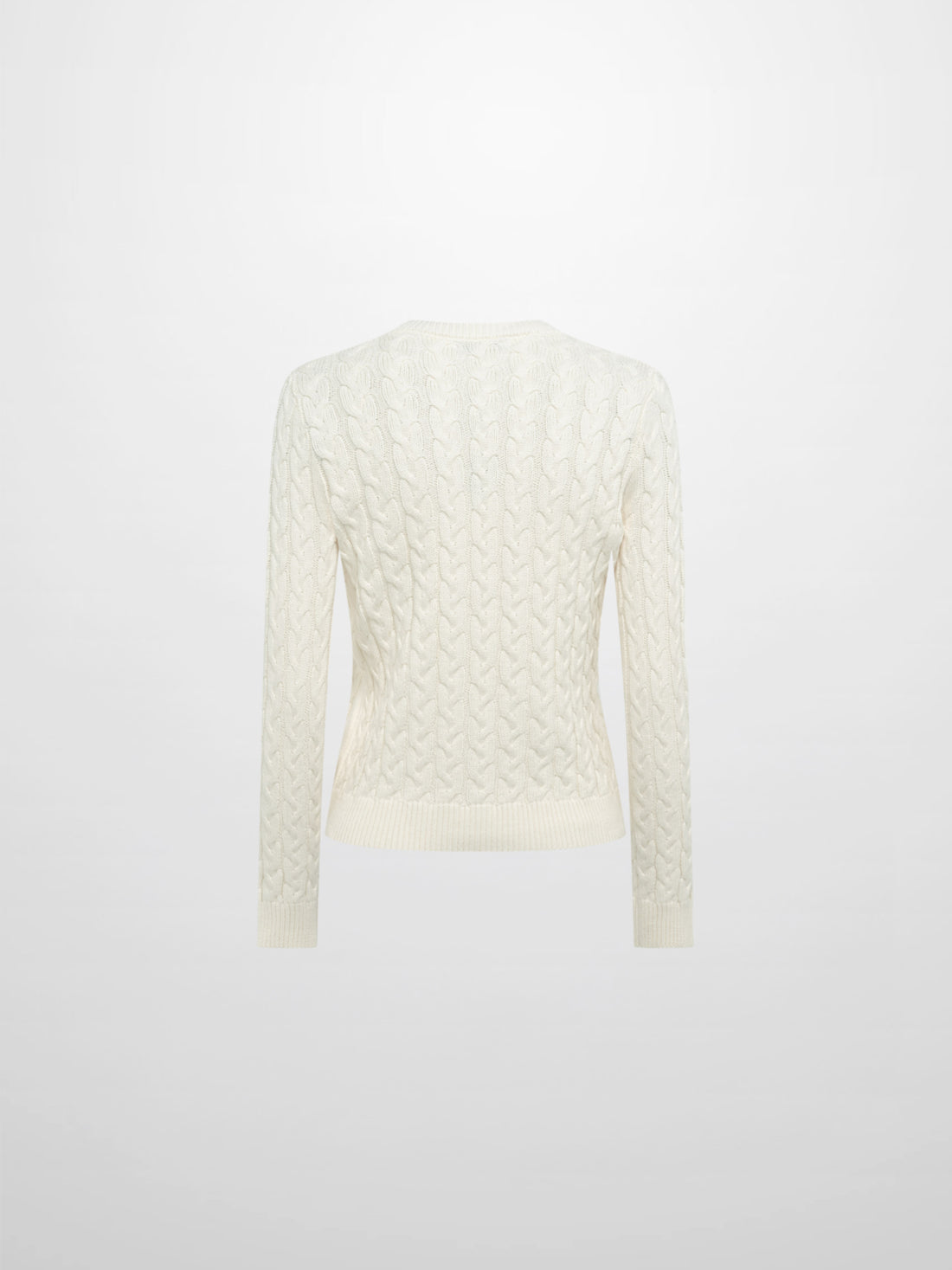 Braided Heart Cable Sweater - Cream
