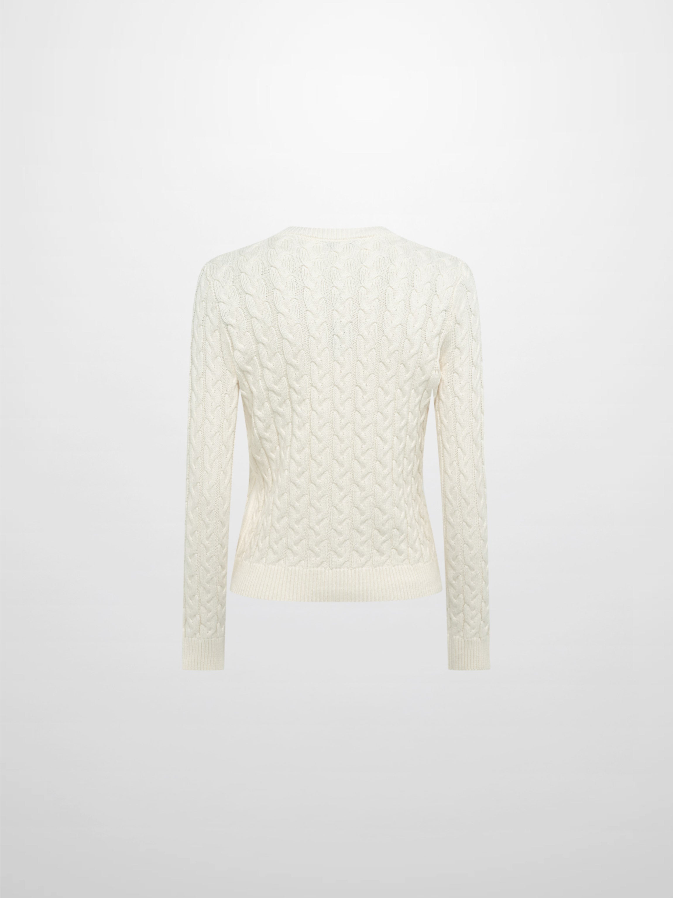Braided Heart Cable Sweater - Cream