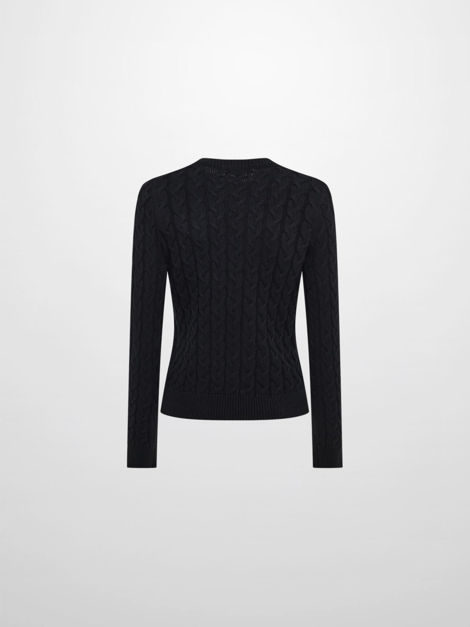 Braided Heart Cable Sweater - Black