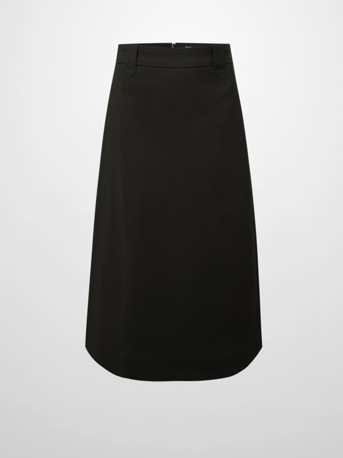 Basic A-Line Skirt-Olive Green