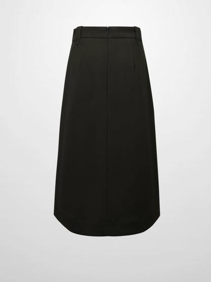 Basic A-Line Skirt-Olive Green