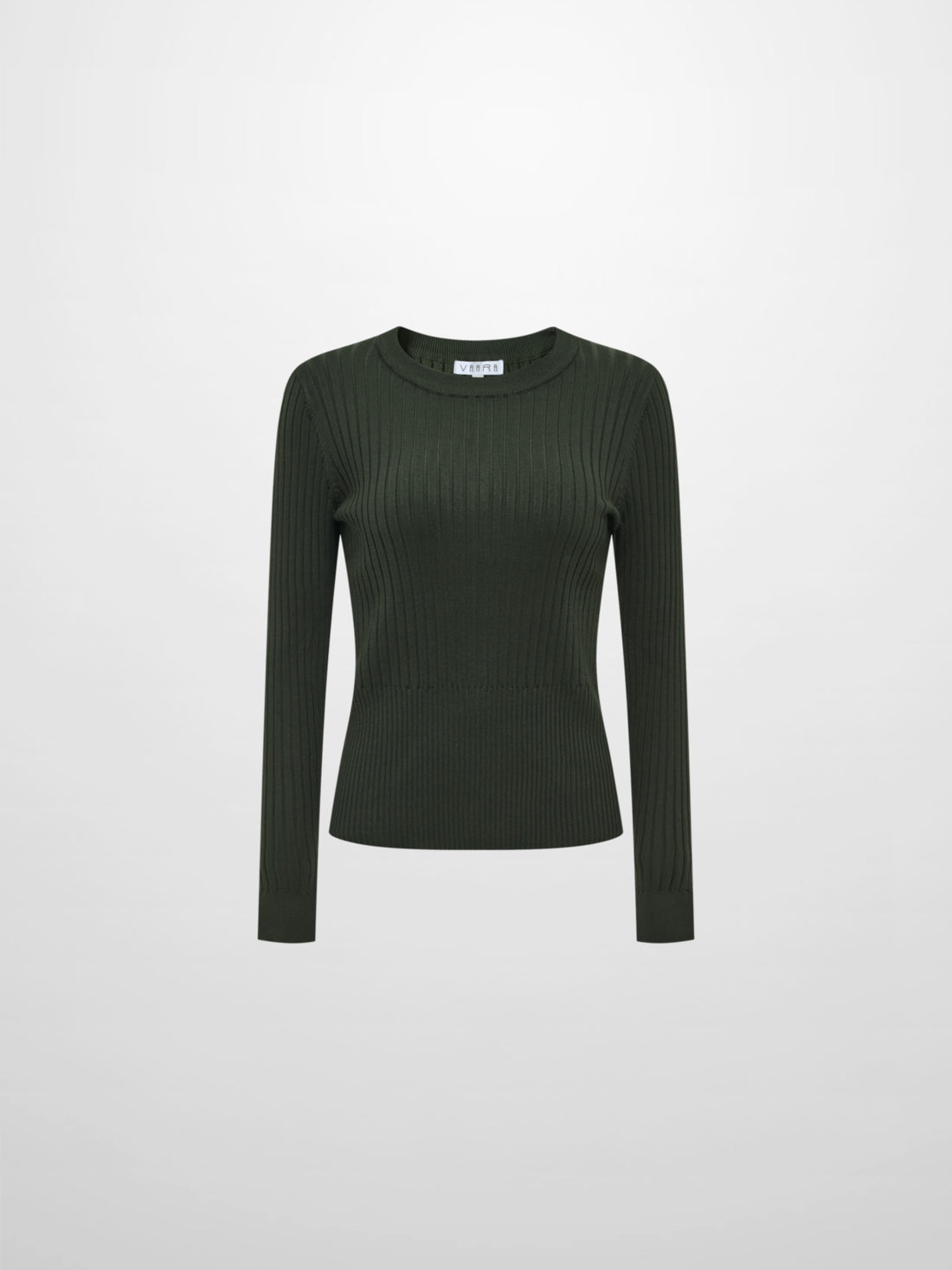 Soft Thin Ribbed Banded Sweater - Green