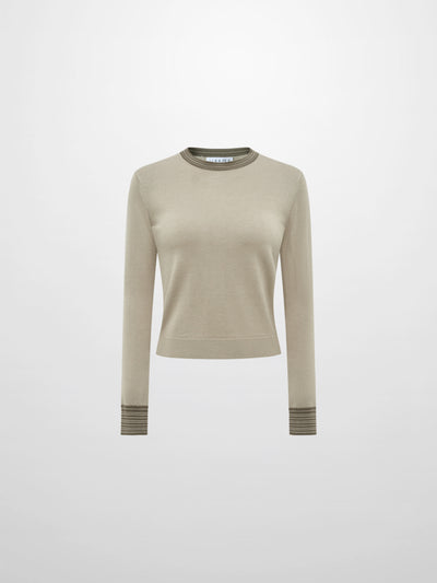 Wool Blend Crew Sweater - Green