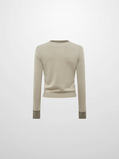 Wool Blend Crew Sweater - Green