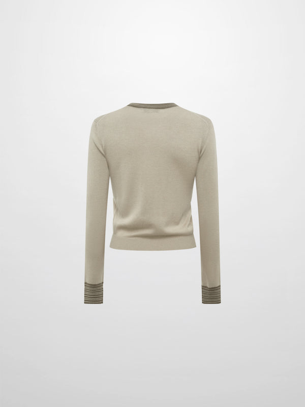 Wool Blend Crew Sweater - Green