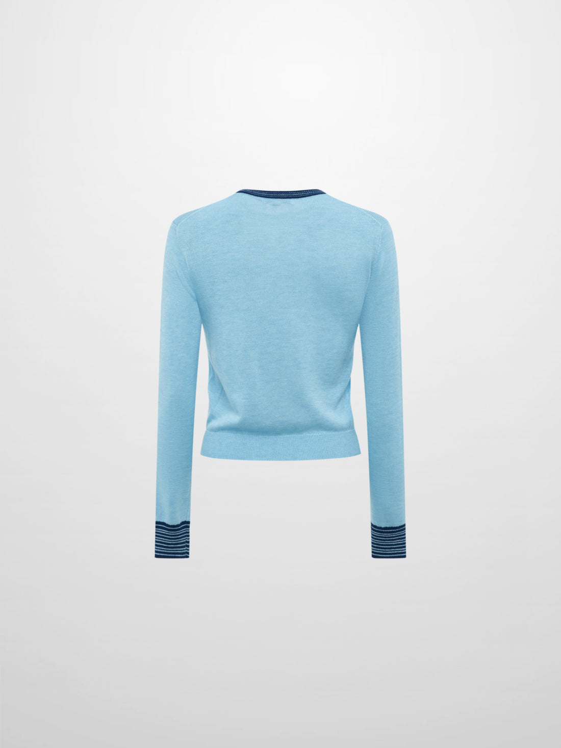 Wool Blend Crew Sweater - Light Blue