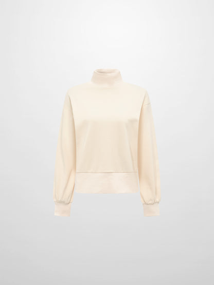 Funnel Neck Sweatshirt - Cream