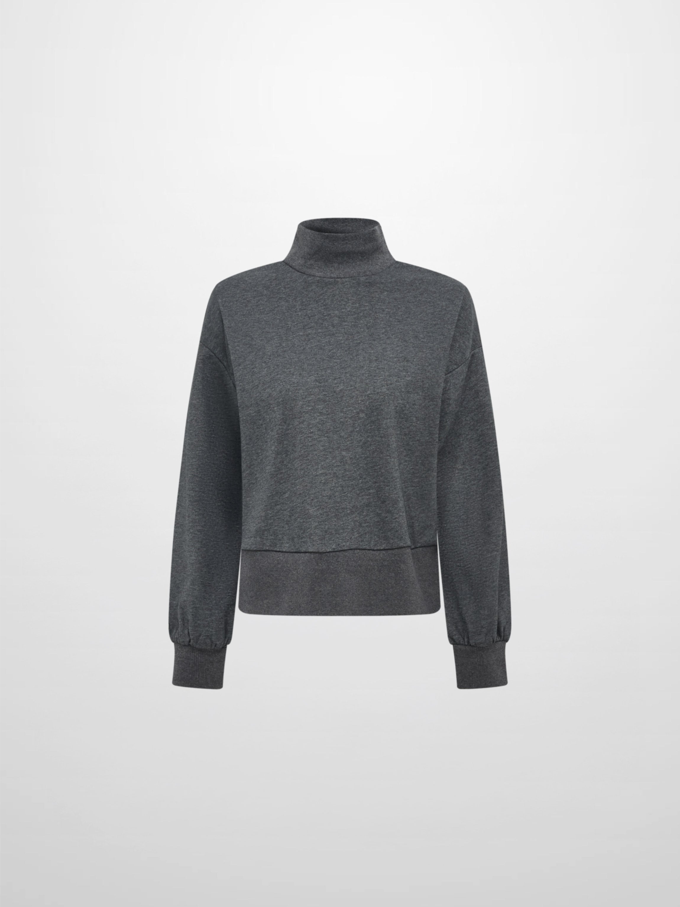 Funnel Neck Sweatshirt - Grey