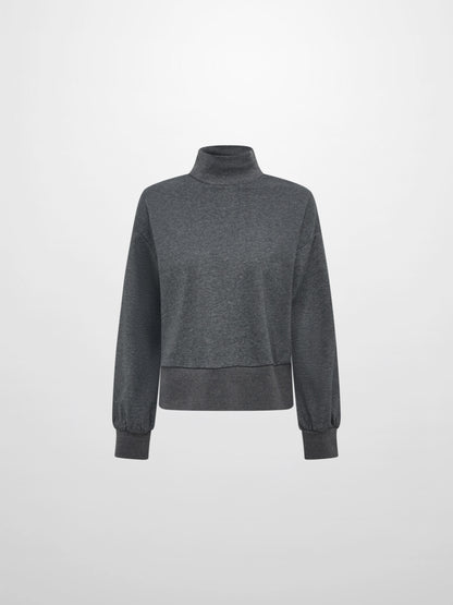Funnel Neck Sweatshirt - Grey