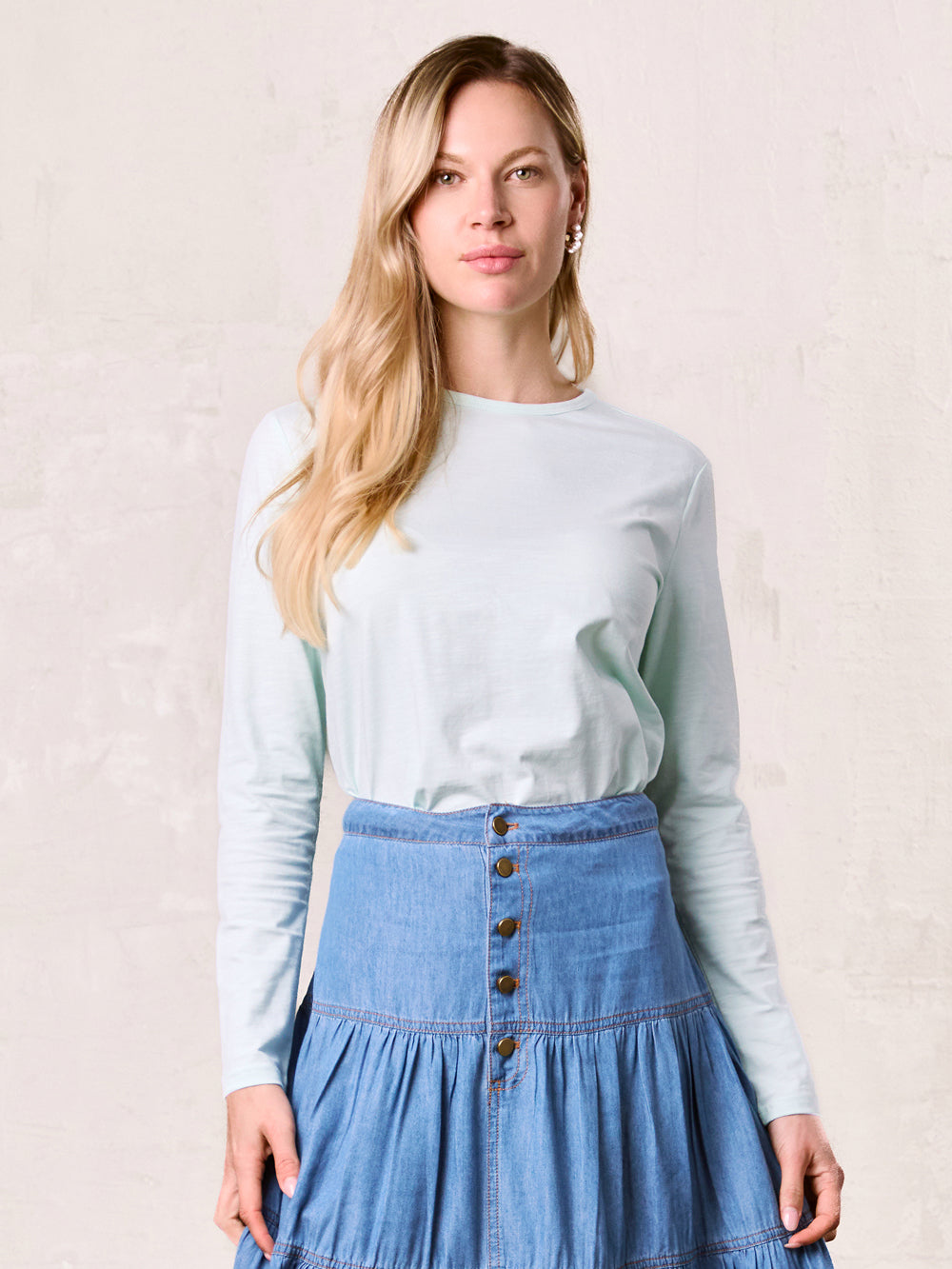 Crew Bomber Tee-Mint