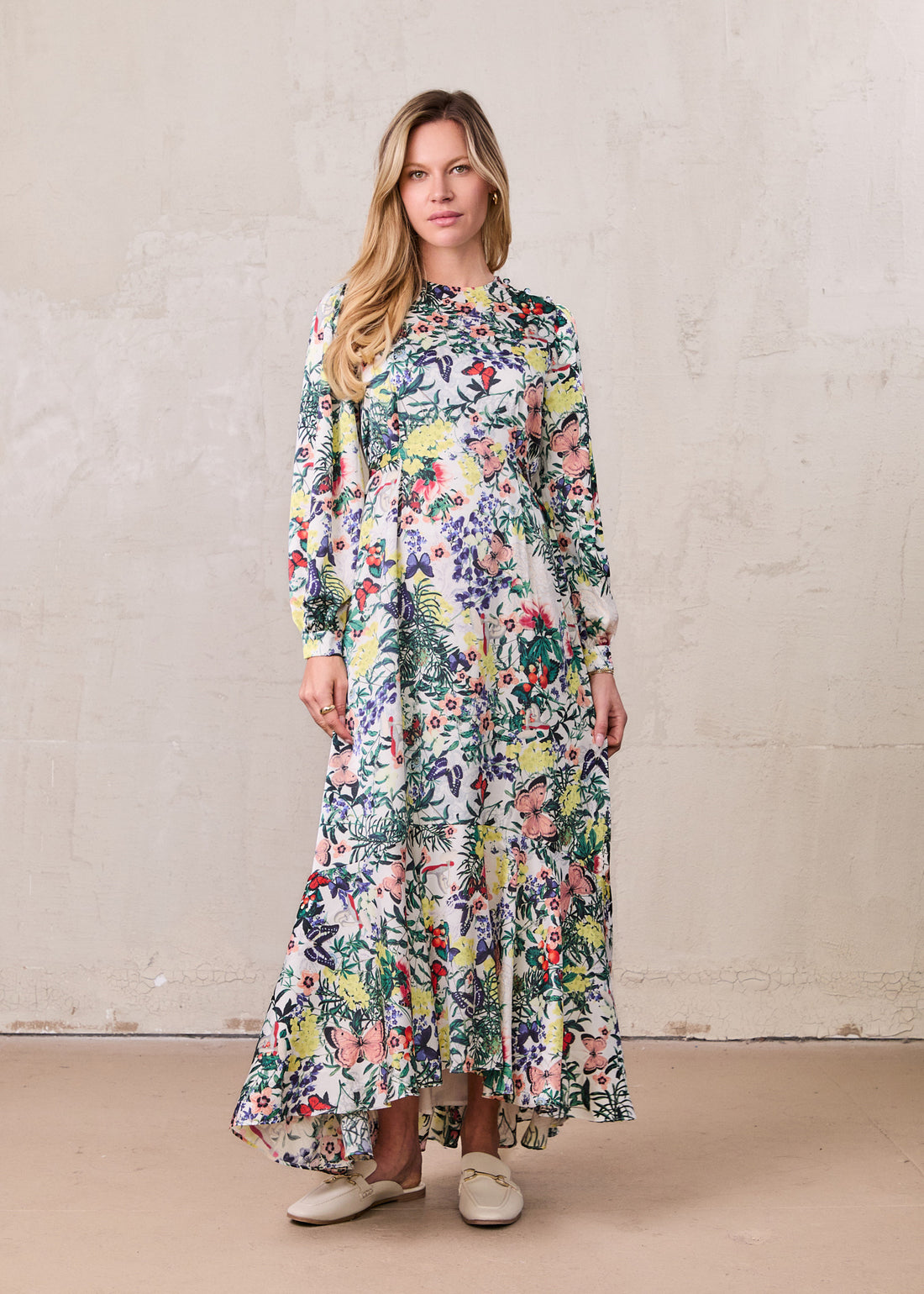 High Low Belted Dress-Garden
