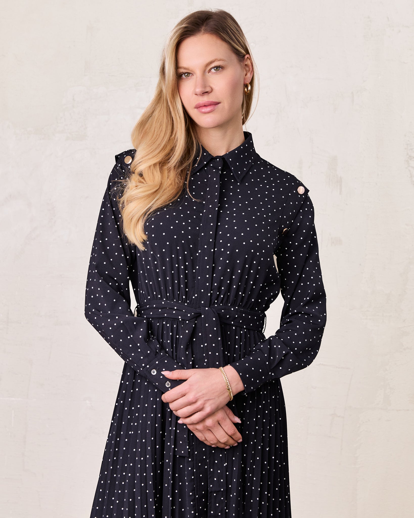 Linda Dress-Black and White Polka Dot