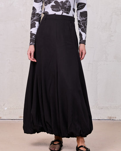 Lightweight Bubble Skirt-Black