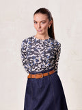 Basic Printed T-shirt-Black and Blue Mosaic