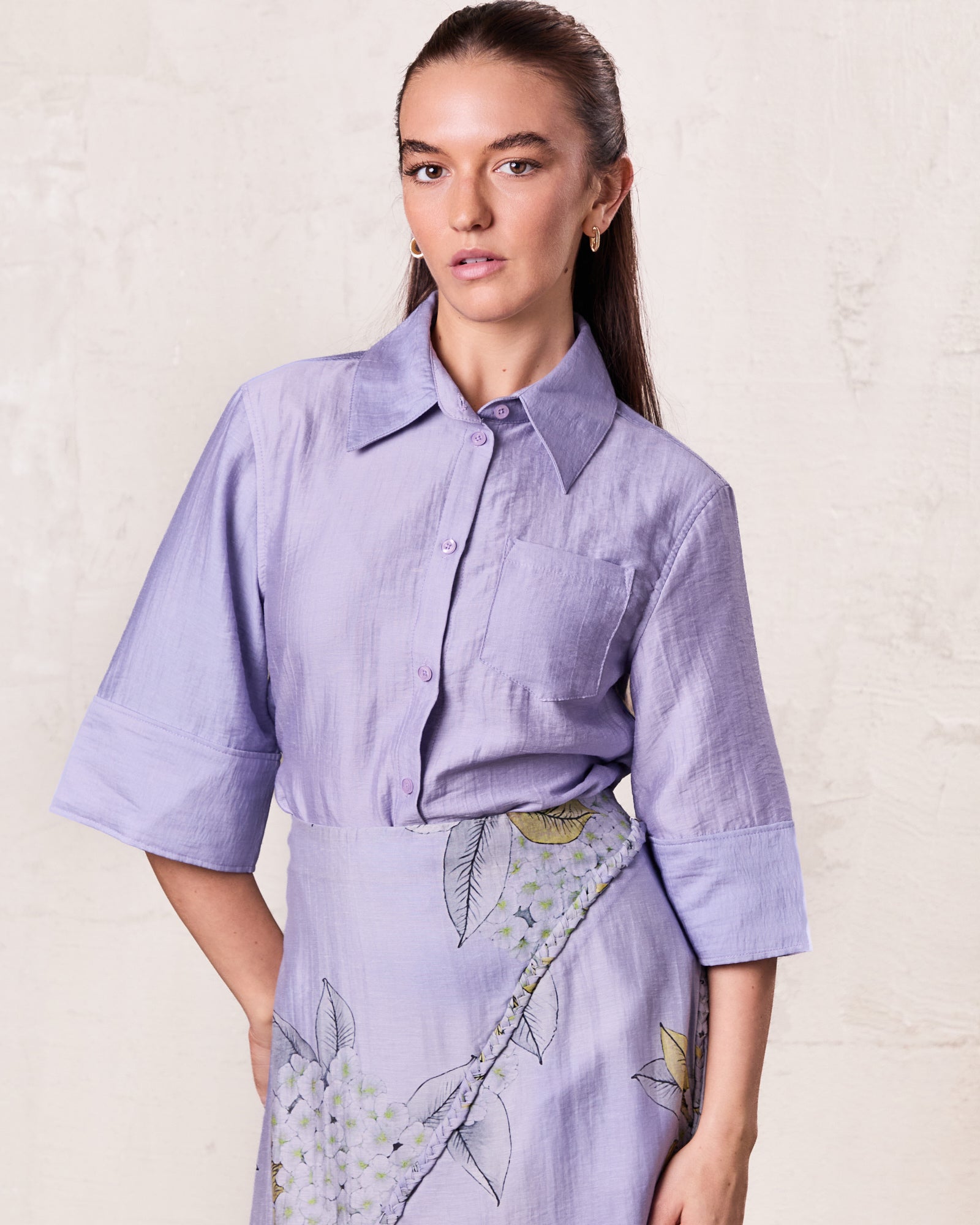 Tie Back Blouse-Lavender