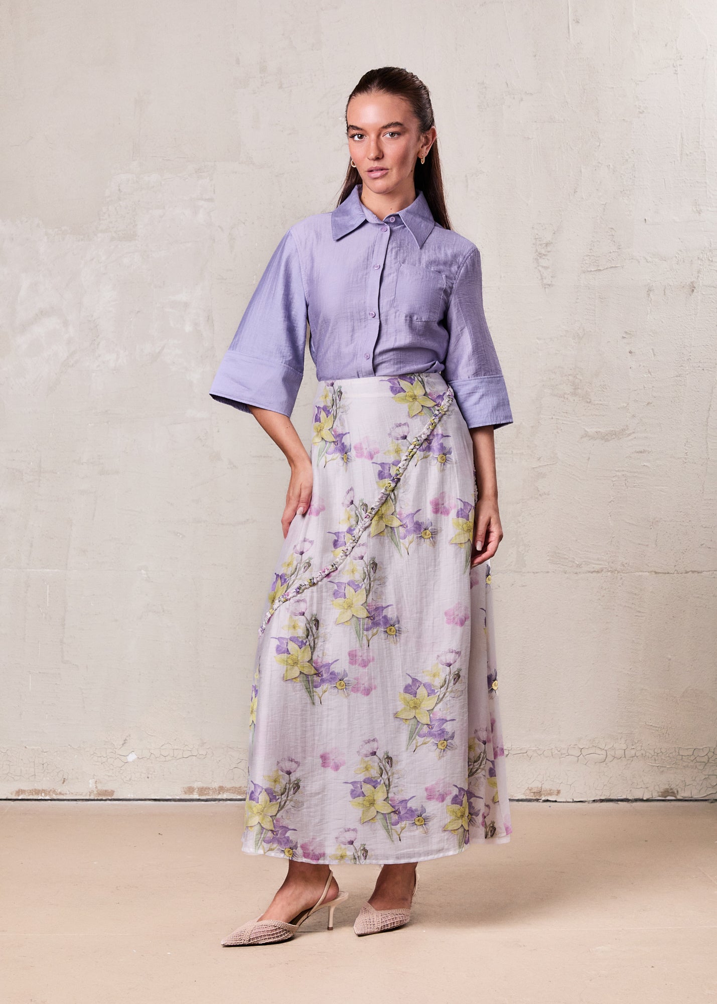 Tie Back Blouse-Lavender