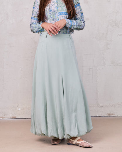 Lightweight Bubble Skirt-Dusty Mint