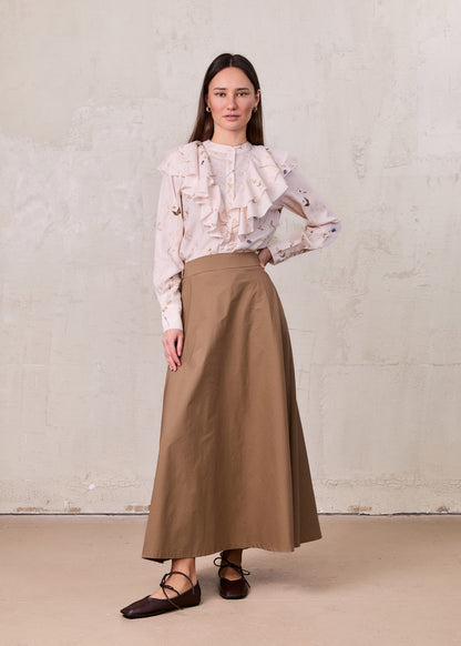 Double Ruffle Blouse-Pink Floral